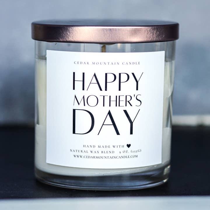Happy Mother's Day - Mother's Day Soy Candle 9 oz Glass Jar for wholesale by Cedar Mountain Candle