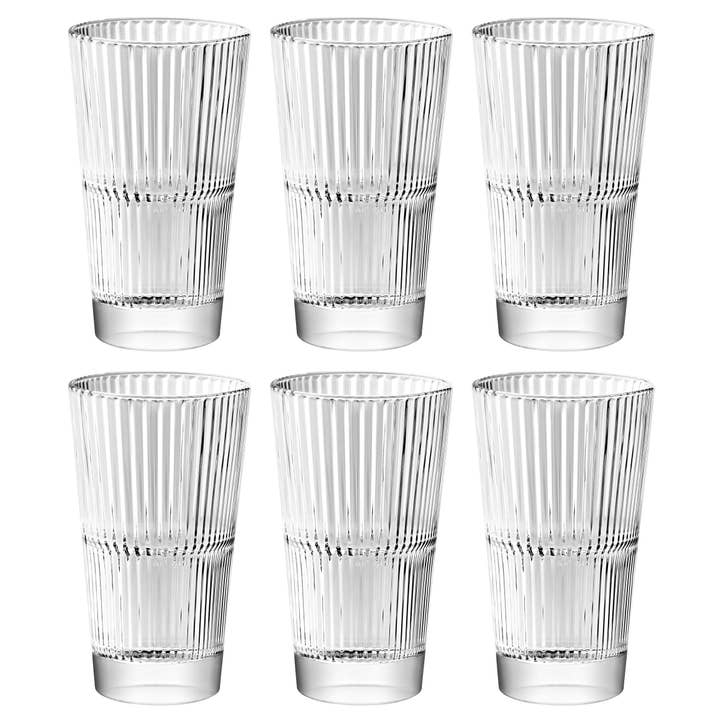 Conjunto de 6 Copos Empilháveis Highball, 13,5 oz (400 ml) por atacado de Barski