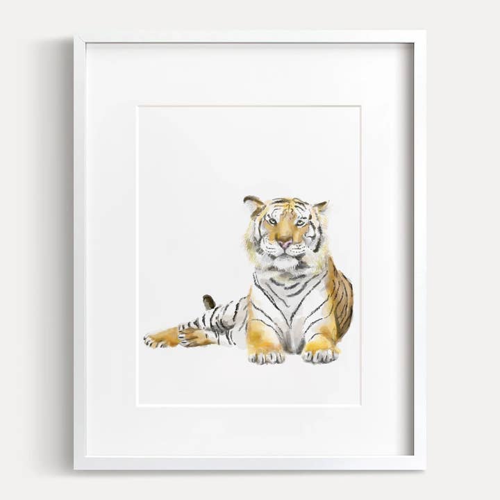 Tiger Art Print | Safari Jungle | Wildlife Animal Painting for wholesale by Triple Studio