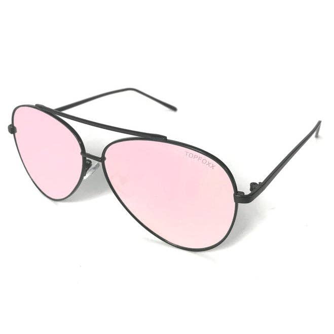 TOPFOXX - Wholesale Sunglasses - Women's - Megan - Rosegold Metal Aviator Sunglasses4