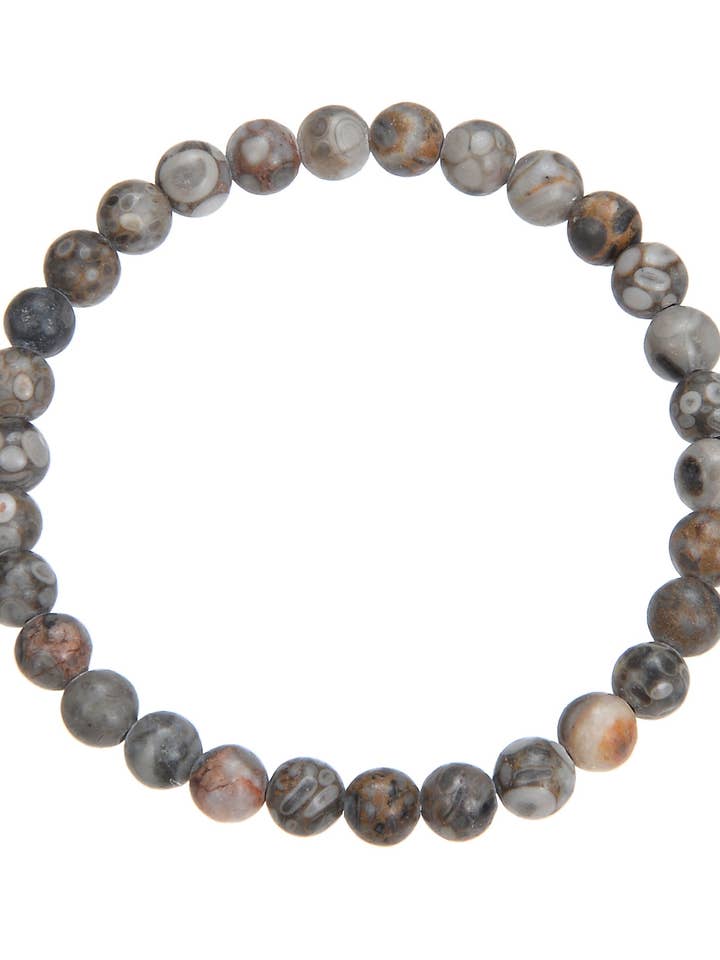 Rice-Wheat Stone Stretch Bracelet B1984-6MM for wholesale by Ole