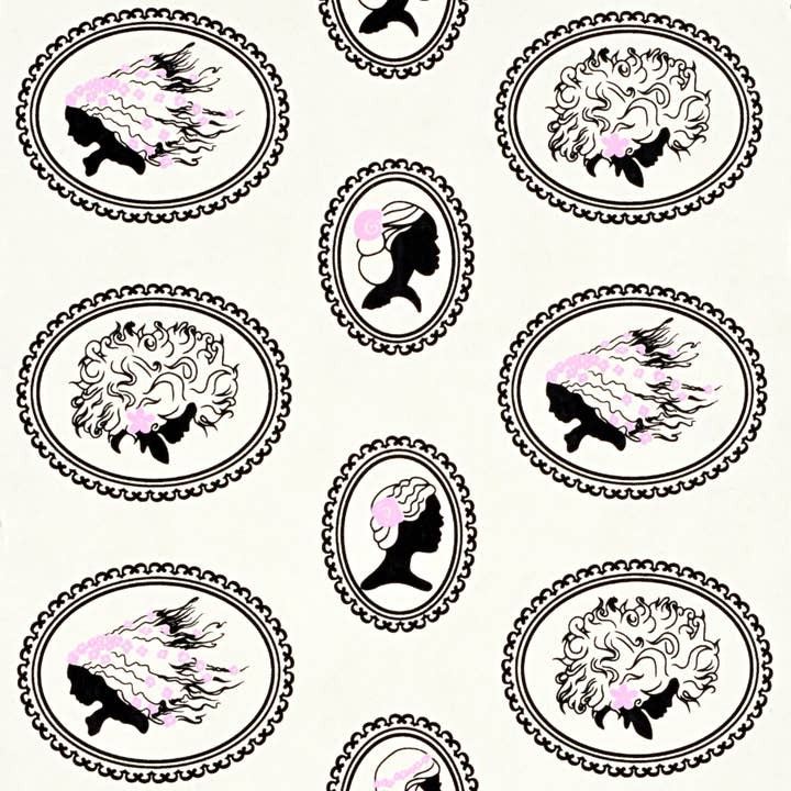 Embrulho de Presente Silhuetas de Senhora Creme/Preto/Rosa por atacado de MIDORI Inc.