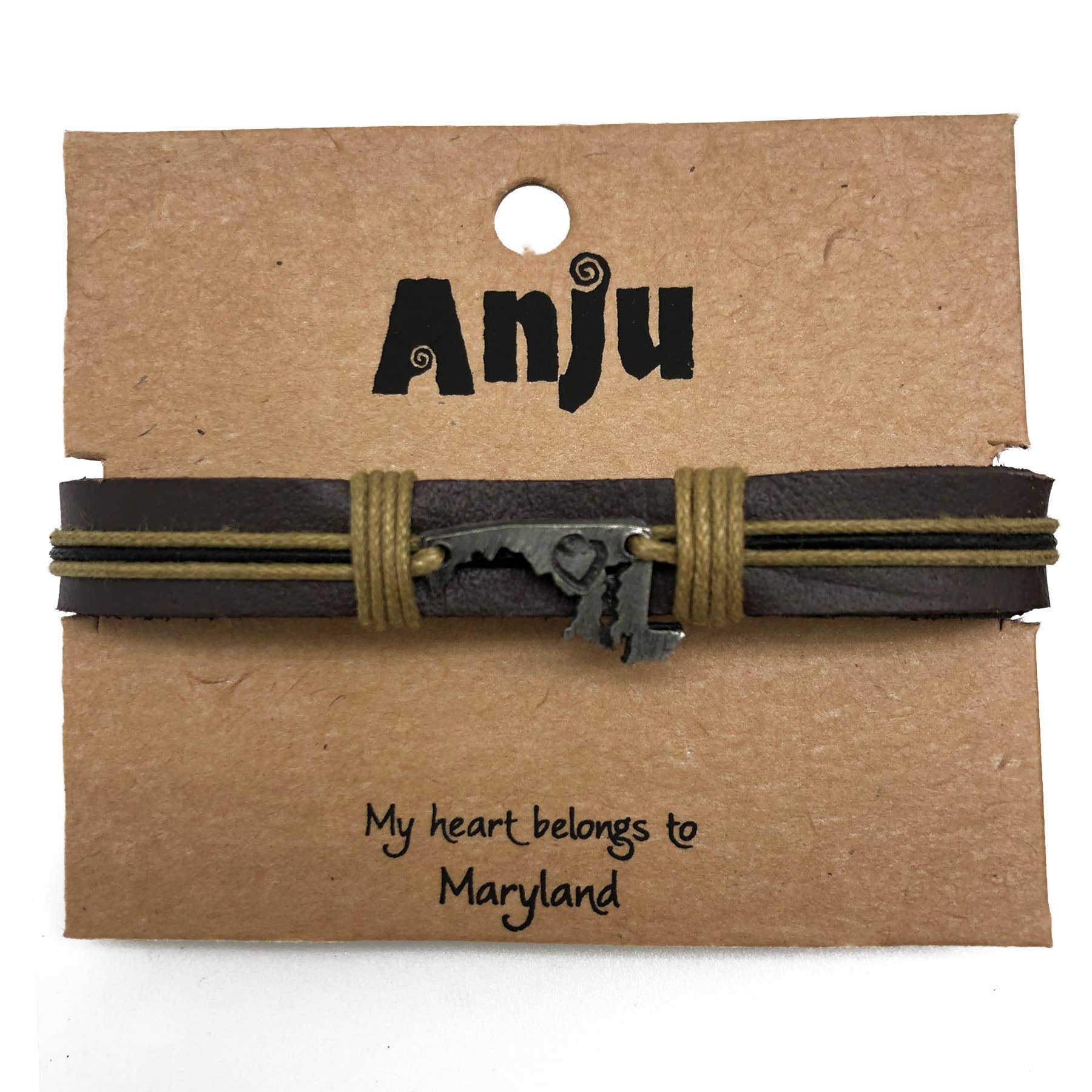 Anju Jewelry – Großhandel Armband mit Charms/Anhängern – Home State Schmuck - Zinn Lederarmband14