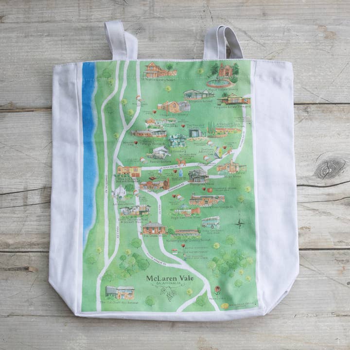 Australian Map Gifts - Wholesale Tote bag – Women's - Tote Bag McLaren Vale Wine Region Map4