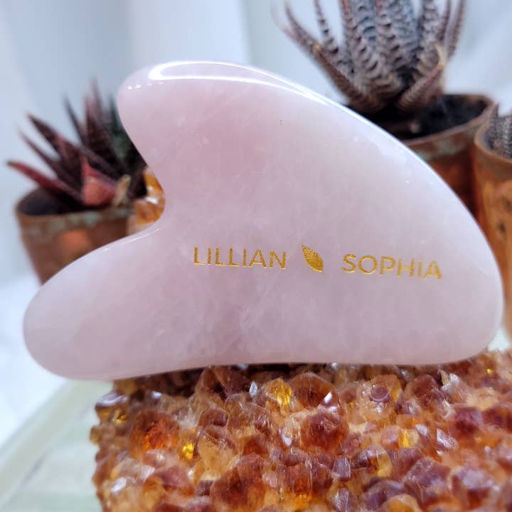 Rose Quartz Gua Sha Stone for wholesale by Lillian Sophia