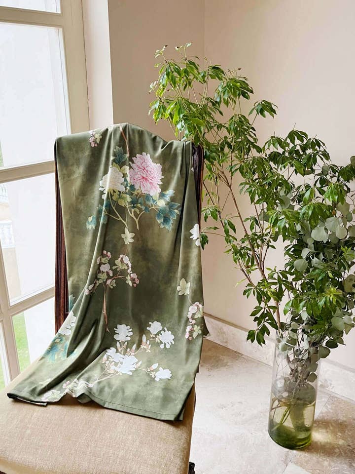 Floral Olive Kimono Robe for wholesale on Faire7