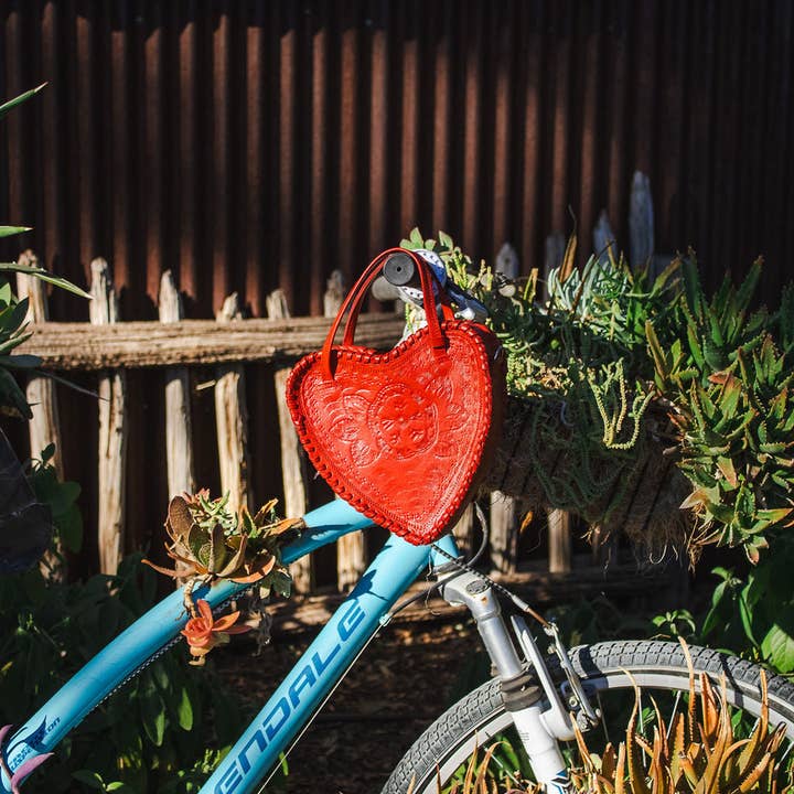 Adela Artisan Made LLC - Wholesale Crossbody Bag - Women's - Red Heart Leather Purse1
