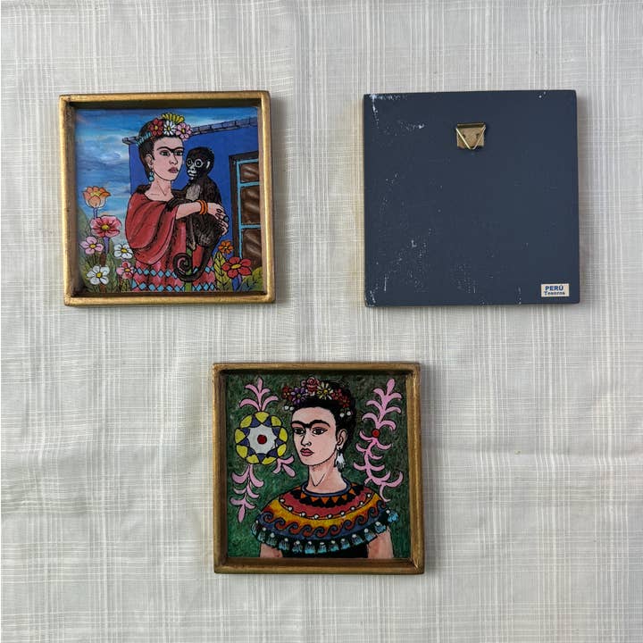 Tesoros Trading Company - Wholesale Painting/Drawing - Frida Floral Small Painting, Peru