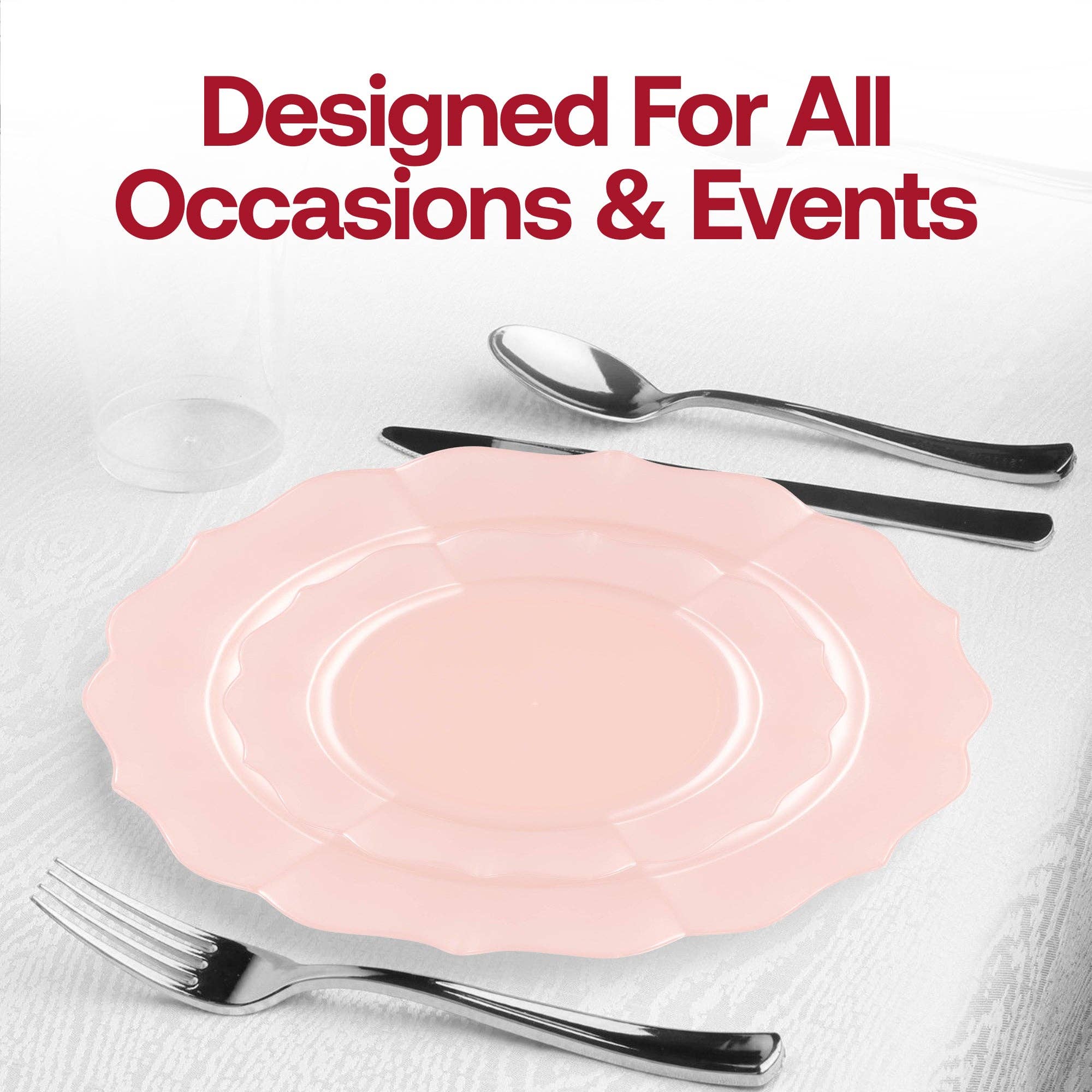 Smarty had a Party - Wholesale Dinnerware Set - Pearl Pink Round Lotus Dinnerware Value Set - 20 Sets7