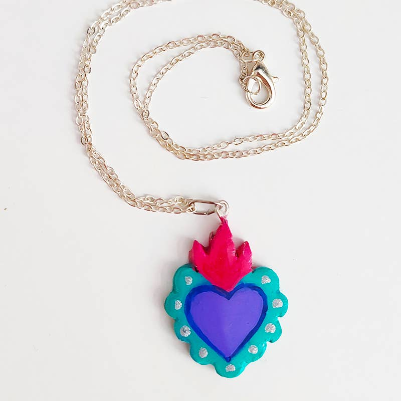 Chunchitos - Wholesale Pendant/Charm Necklace - Mexican heart pendant, Mexican milagrito, handmade jewelry0