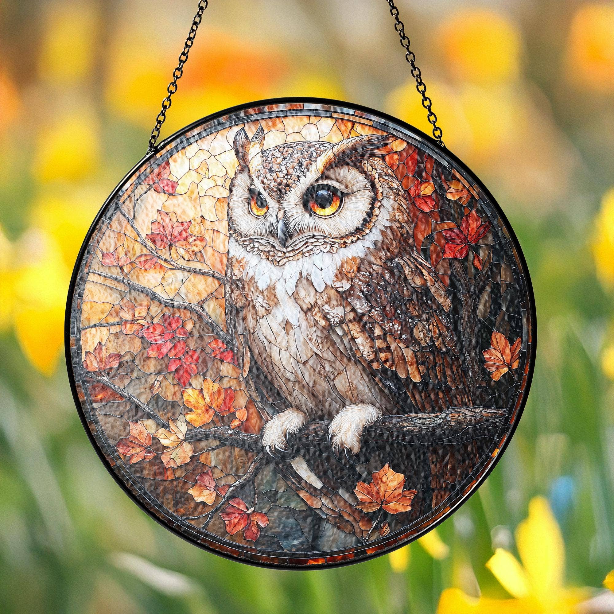 NVC Ecommerce LLC – wholesale Solfångare – Uggla i färgat glas solfångare, Söt fågel solfångare, Uggla present0