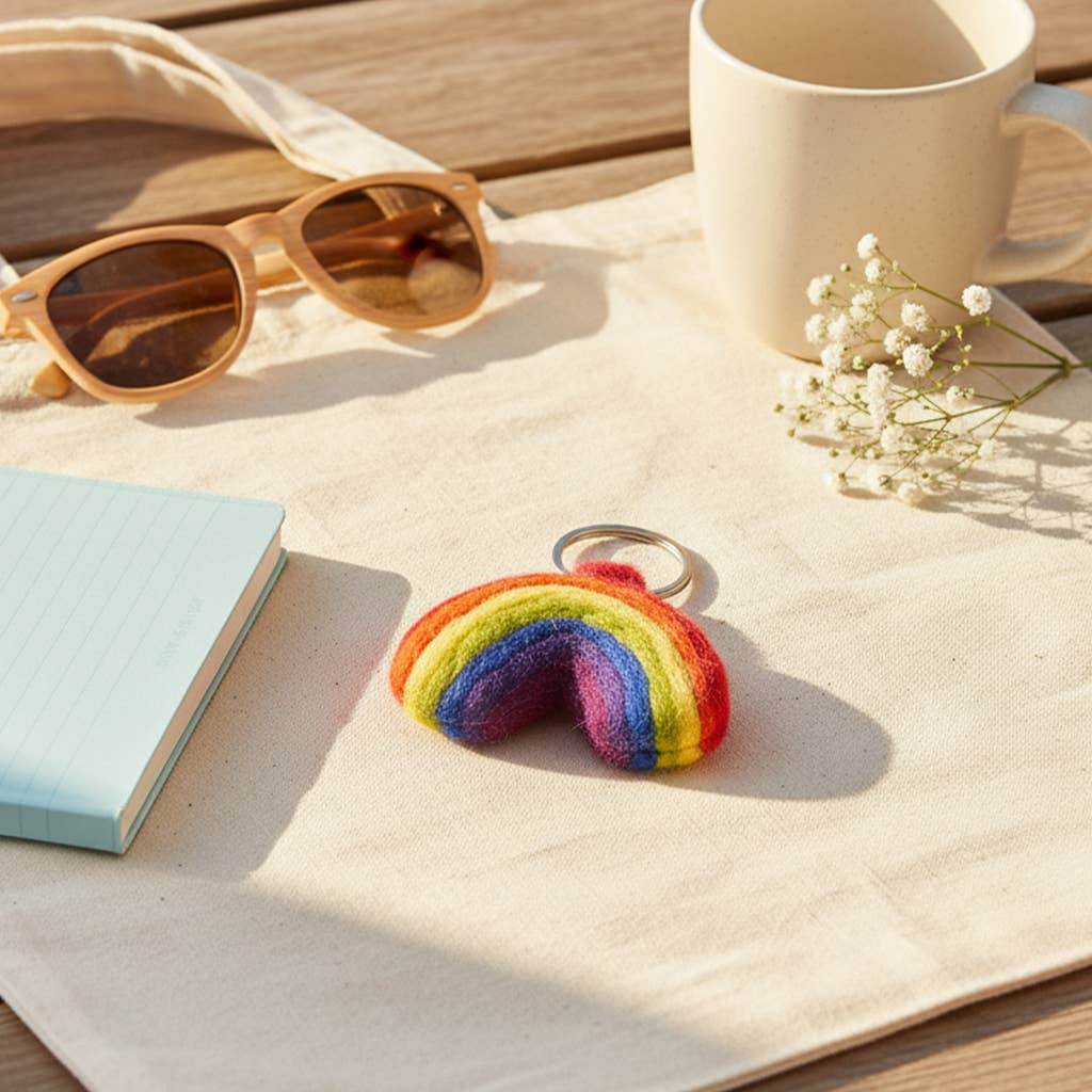 Felt So Good – wholesale Keychain – Women's – Handmade Felt Fairtrade Rainbow Keyring4