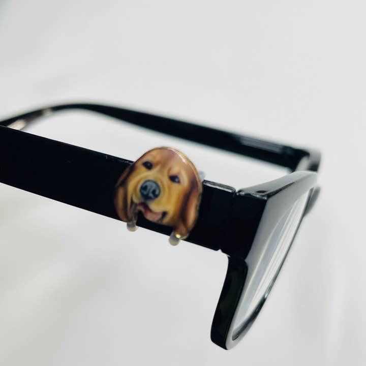 Cork and Charm - Wholesale Eyewear cases & holders – Women's - Labrador Retriever Dog Gold Plated Enamel EyeDeco