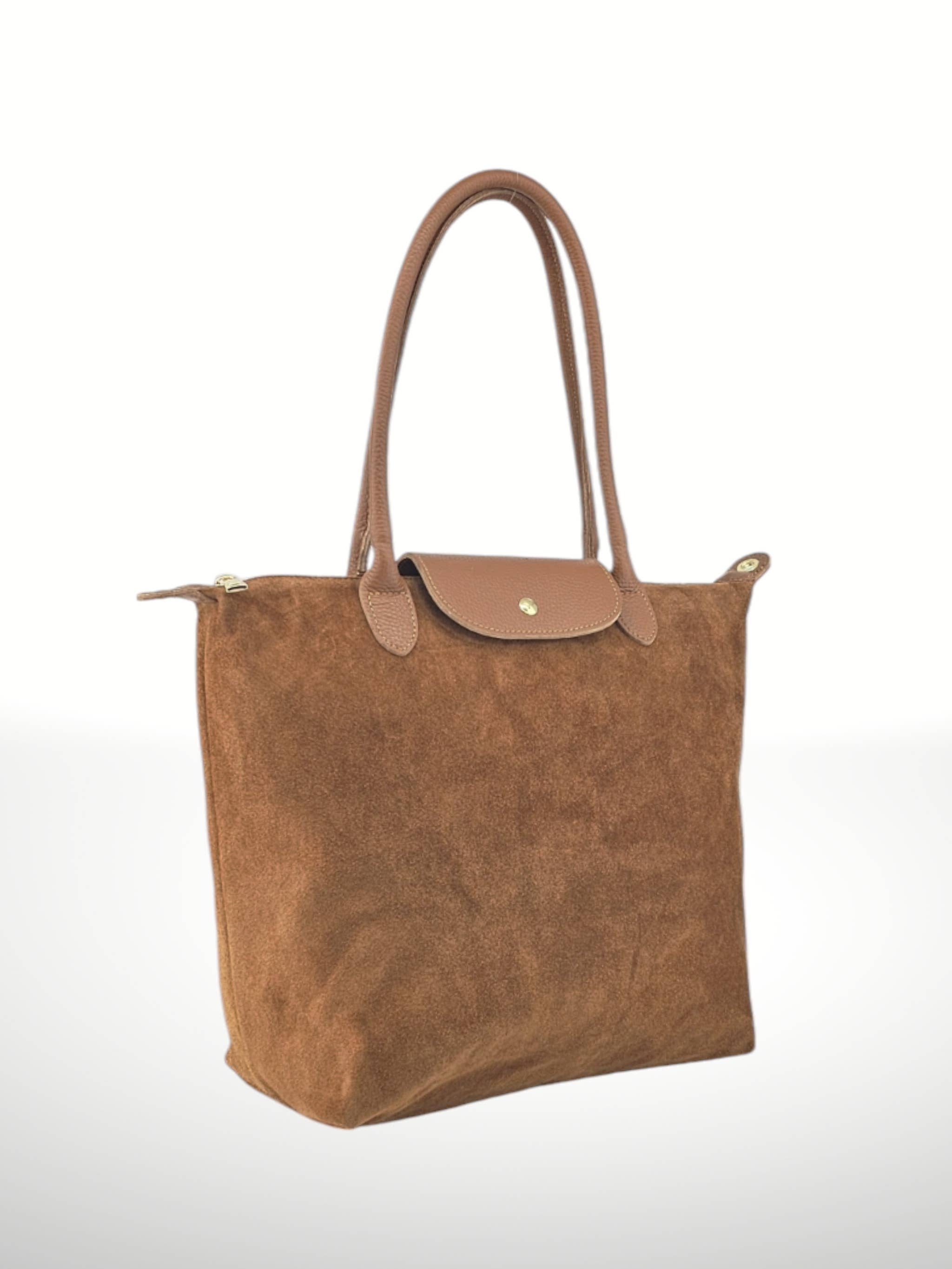 ITALIAN'S LEATHER - Wholesale Top Handle Bag - Women's - Carla Suede Leather Bag ²⁵6