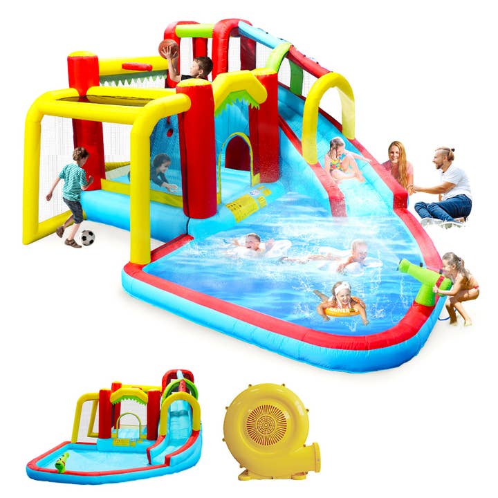 39F Inc. - Wholesale Inflatables - 7-in-1 Inflatable Water Park Bounce House – Slide, Pool 8