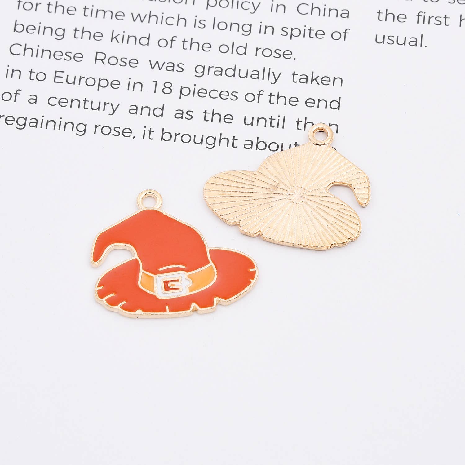 findings4uGem – wholesale Hänge-/berlockhalsband – Guldpläterad Emalj Halloween Fint Berlockhänge, CP21500