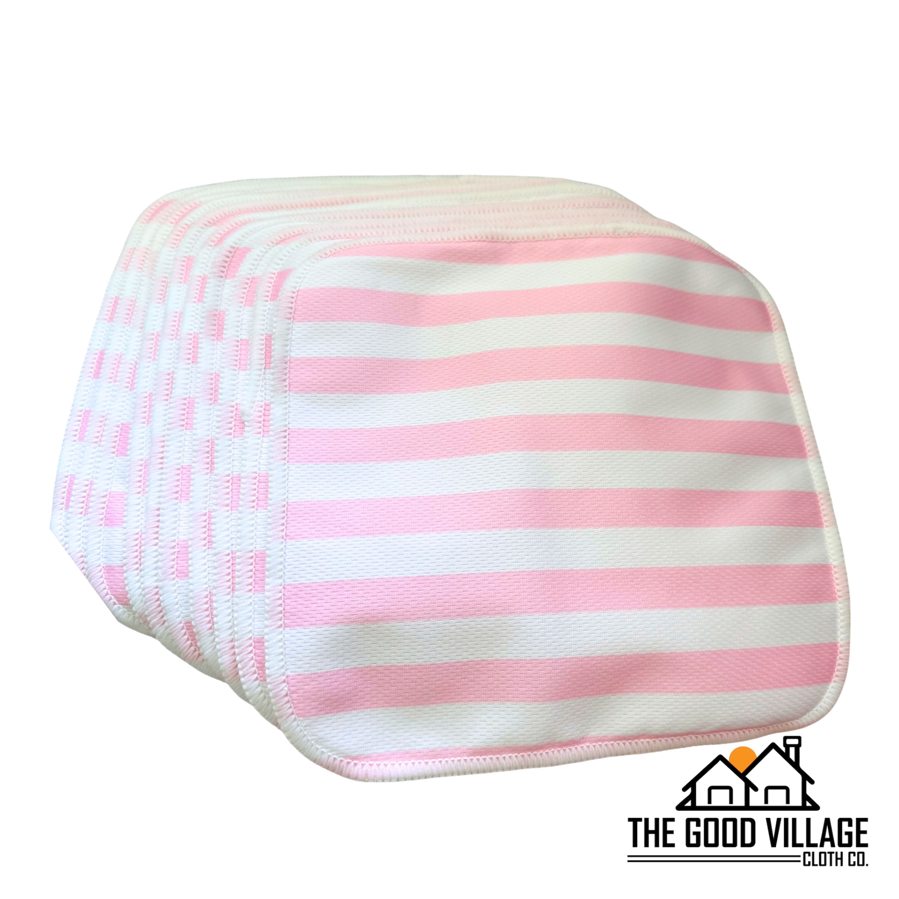 The Good Village Cloth Co + Market - Wholesale Face & Body Wipes - 10-Pack Durable Bamboo Cloth Wipes – Easy Spray-Off with Water-Resistant AWJ | Blush Breeze1