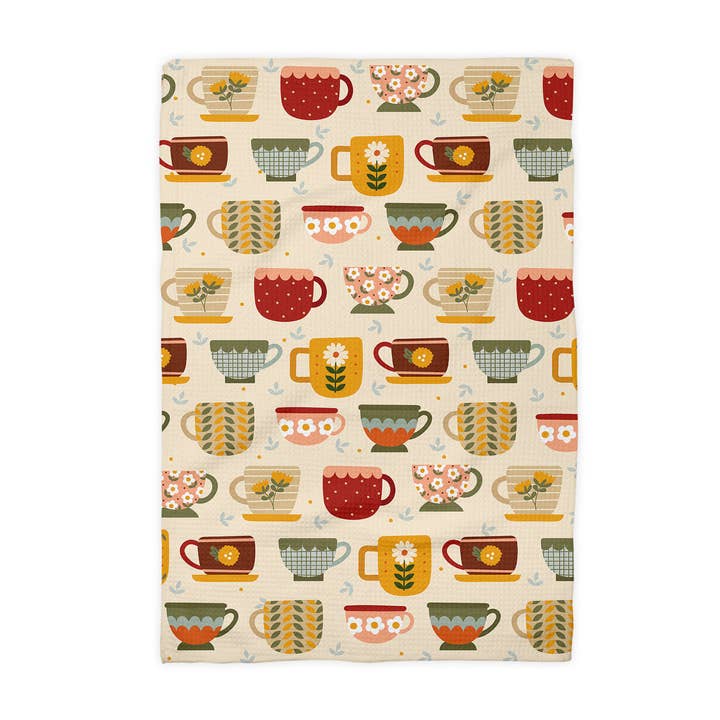 Canary Road - Wholesale Tea Towel - Tea Retro Cup Room Shop Teacup Waffle Kitchen Towel Dish1