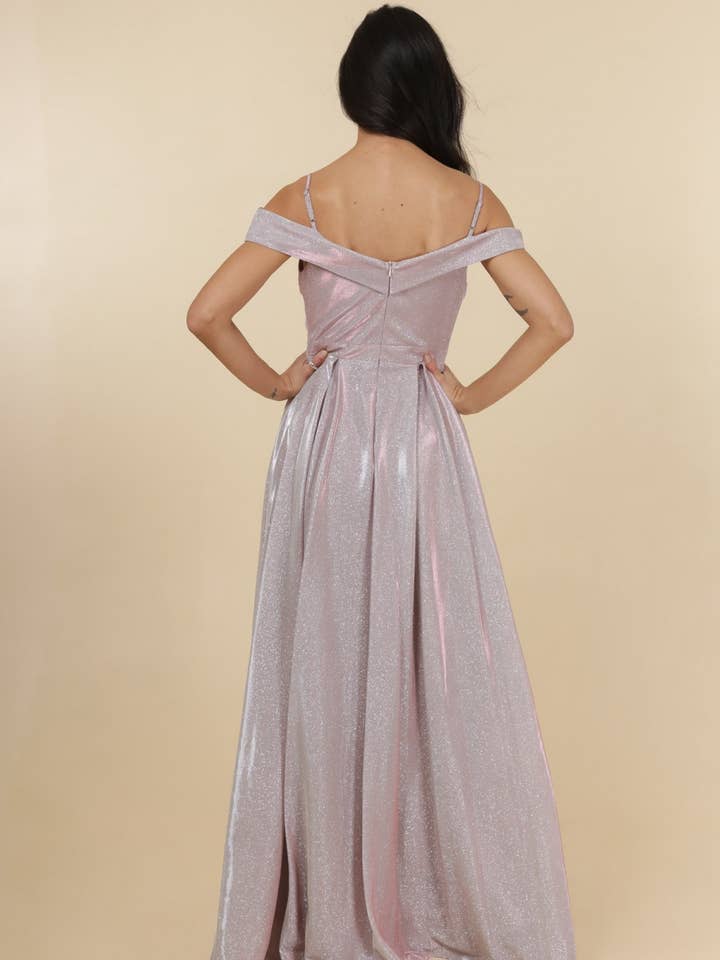 Lautinel - Wholesale Gown - Women's - Boat Neck Sequin Long Evening Dress R183622