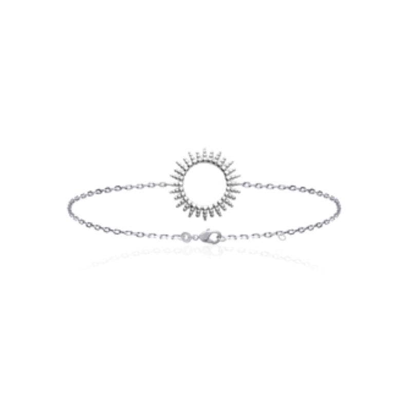SIUKA - Wholesale Charm/Dangle Bracelet - Rhodium-plated 925/1000 silver bracelet with “sun” motif2
