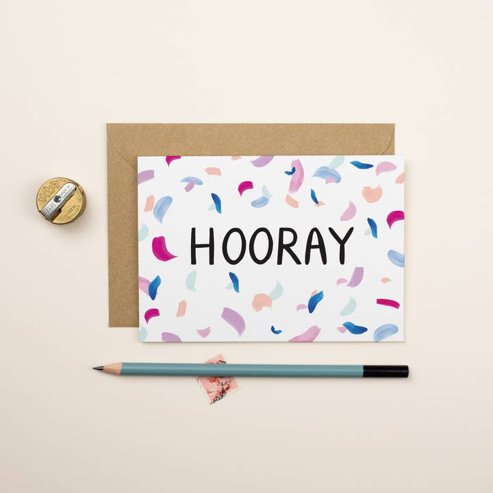 Hooray | Congratulations| Well Done Card for wholesale by Elizabeth Mugridge