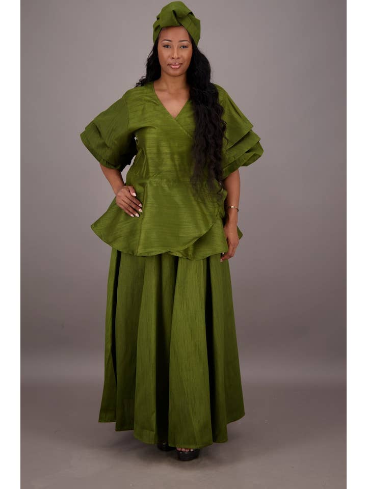 Advance Apparels - Wholesale Top & Skirt Set - Women's - Regal Peplum Skirt Set APS-25072