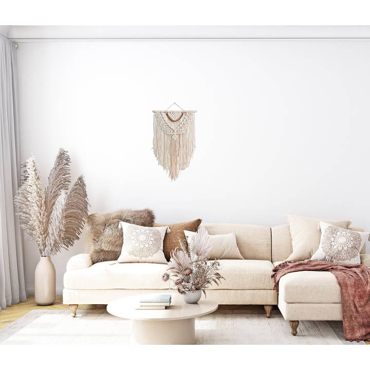 Naorvi Macrame - Wholesale Decorative Tassel/Wall Drop - Luxury Beaded Macrame Wall Hanging Modern Farmhouse Decor3