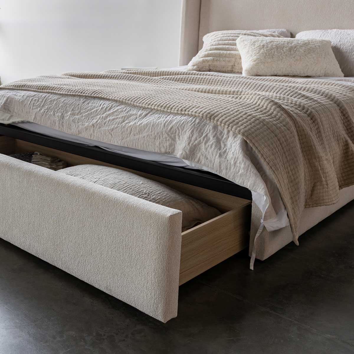 Style In Form - Wholesale Bed - Lourdes King Storage Drawer Bed - Cream6