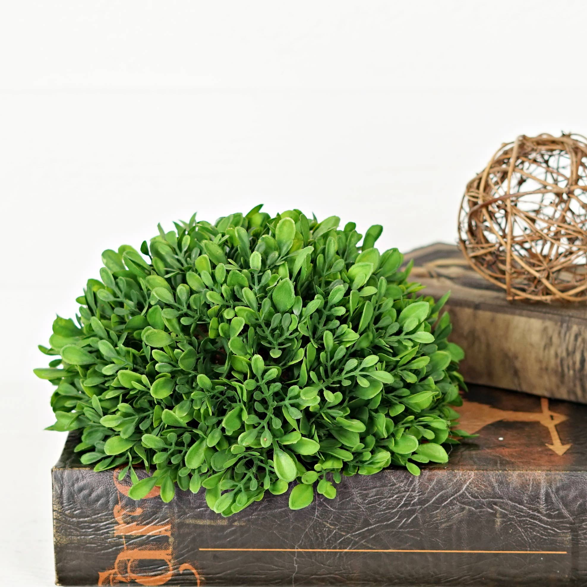 Two Ten Original LLC - Wholesale Artificial Plant - Evergreen Boxwood Half Sphere-10inDx5.5H0