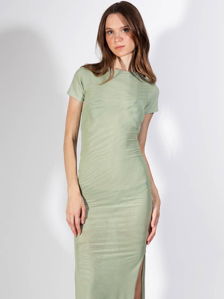Mint Mesh Summer Dress for wholesale by MARA THE LABEL