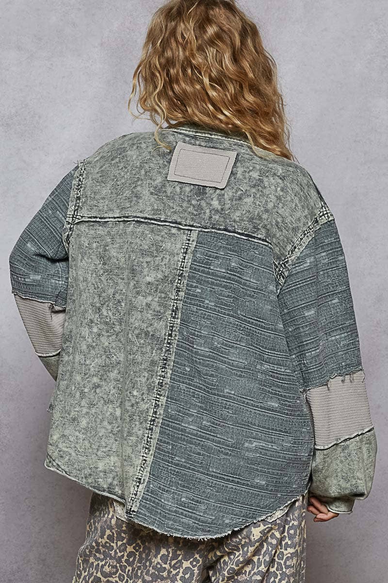 Pol Clothing - Wholesale Jacket - Women's - Long Sleeve French Terry Contrast Animal or Floral Jacket3