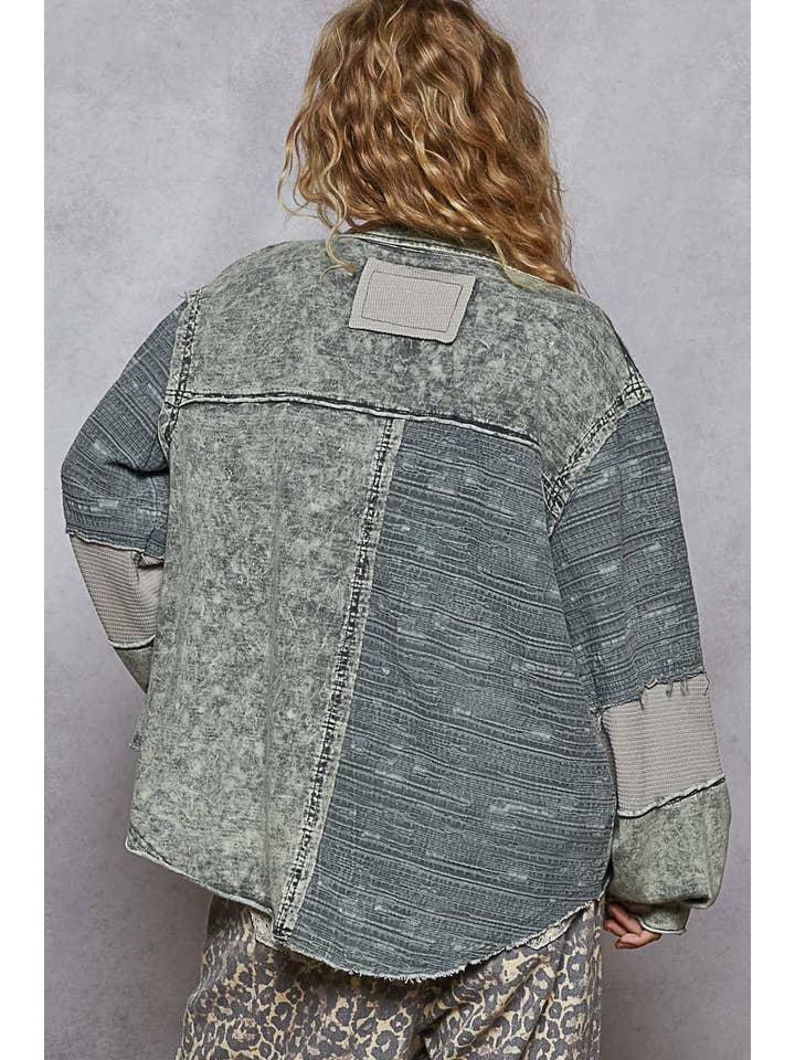 Pol Clothing - Wholesale Jacket - Women's - Long Sleeve French Terry Contrast Animal or Floral Jacket3