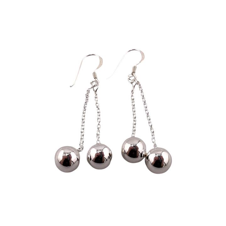 Select Lines - Vendita all'ingrosso Orecchini pendenti - Orecchini pendenti a doppia perla in argento Sterling