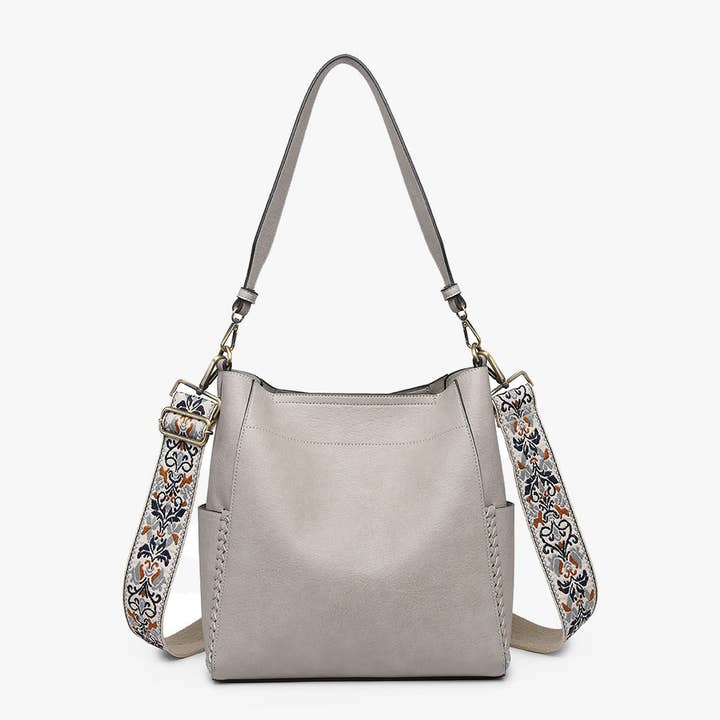 Jen & Co. - Wholesale Crossbody Bag - Women's - M2070 Penny 2-in-1 Bucket Bag w/ Guitar Strap