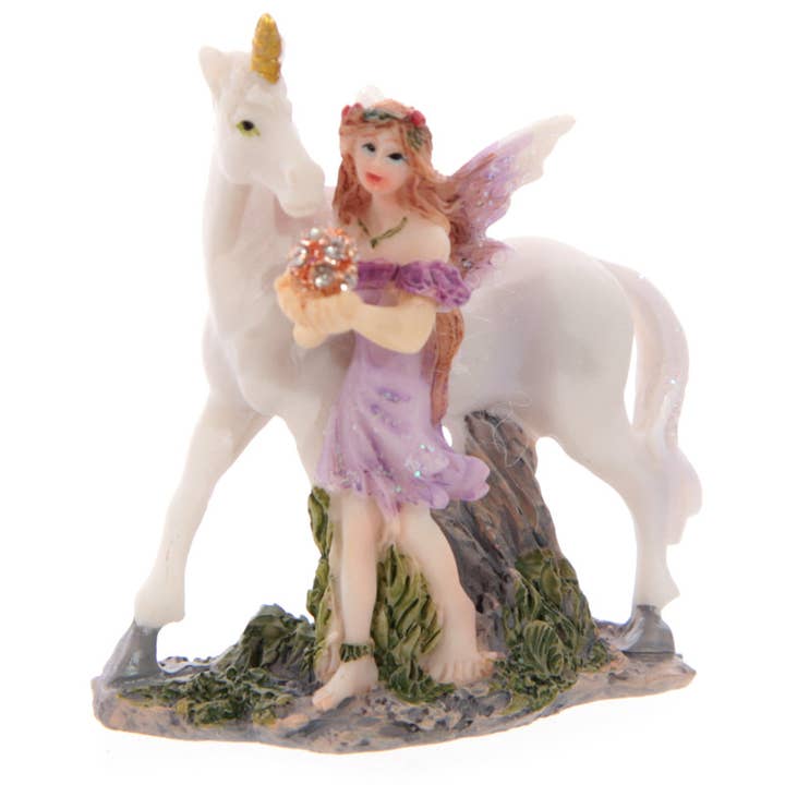 Puckator Ltd – wholesale Ornament – Flower Fairy & Unicorn in a Mini Bag1
