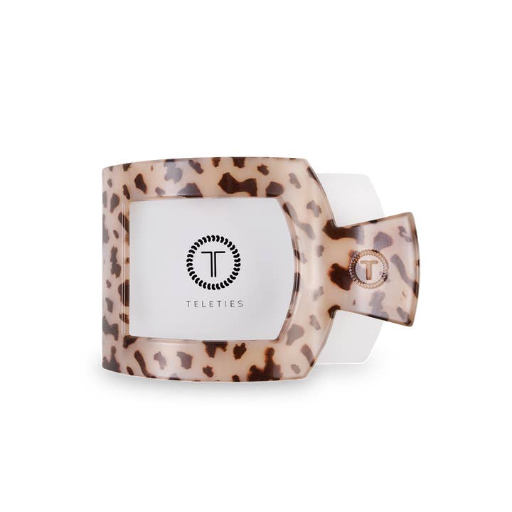 TELETIES - Wholesale Hair Clip - Women's - Square Flat Hair Clip | Med. | Blonde Tortoise