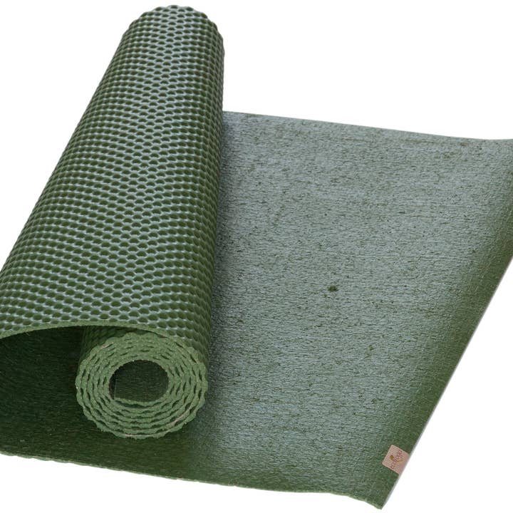 ecoYoga Ltd - Wholesale Yoga Mat - eco Yoga mat 4mm GREEN 100% natural rubber & jute