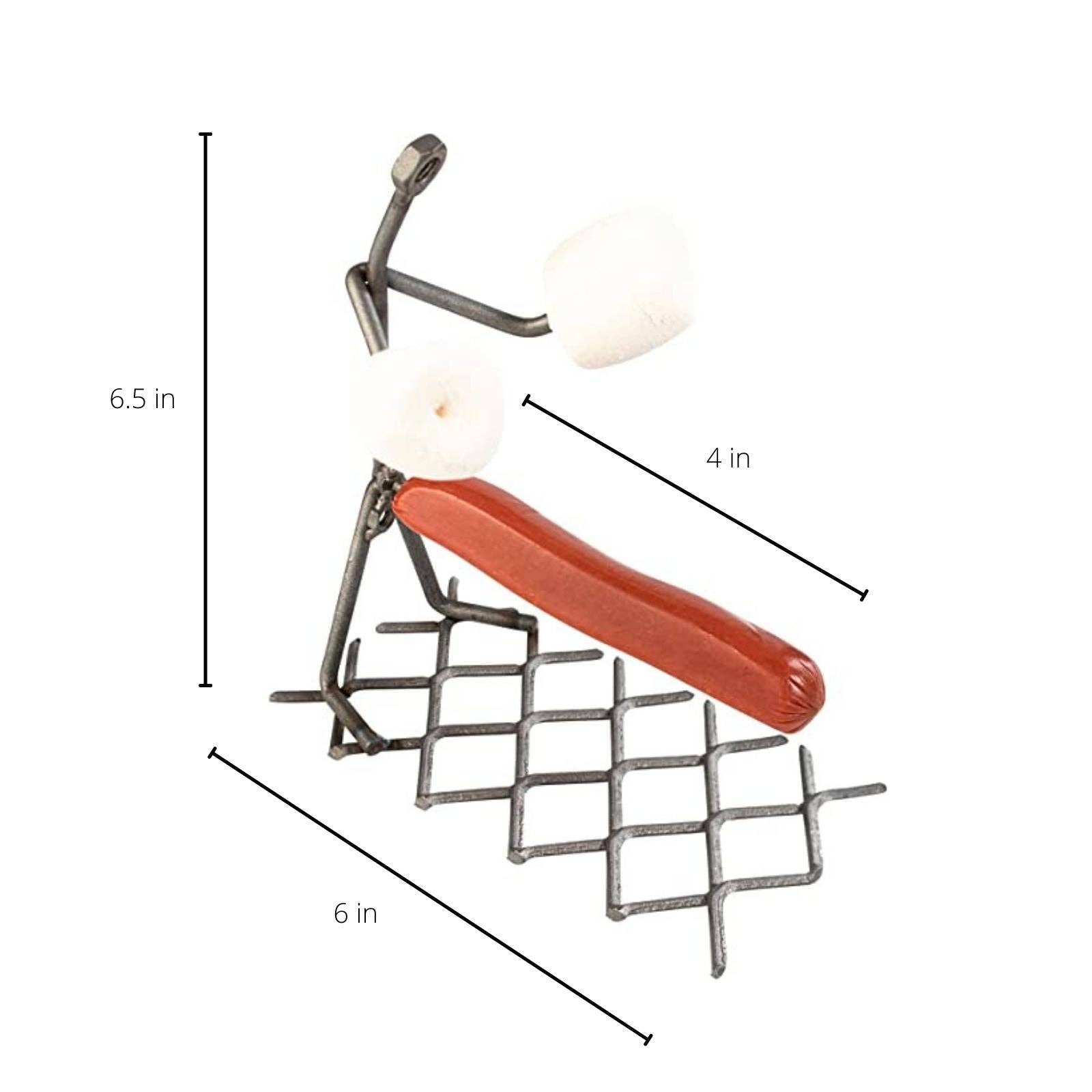 The Wine Savant /  Khen Glassware - Wholesale Outdoor Grill Tools - Steel Single Man Stick Figure Hotdog Griller Funny Barbeque7
