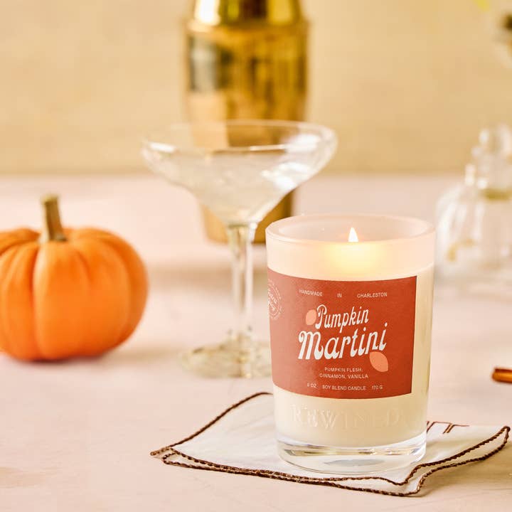 Rewined Pumpkin Martini Candle 6 oz for wholesale by Rewined