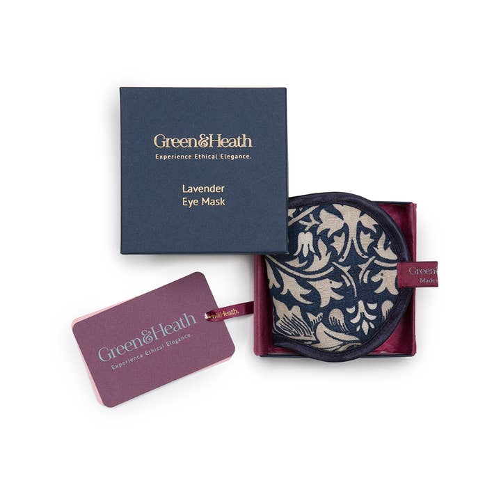 Evans&Green Ltd – Großhandel Schlafmaske – Entspannende Lavendel gefüllte Augenmaske William Morris Snakeshead1