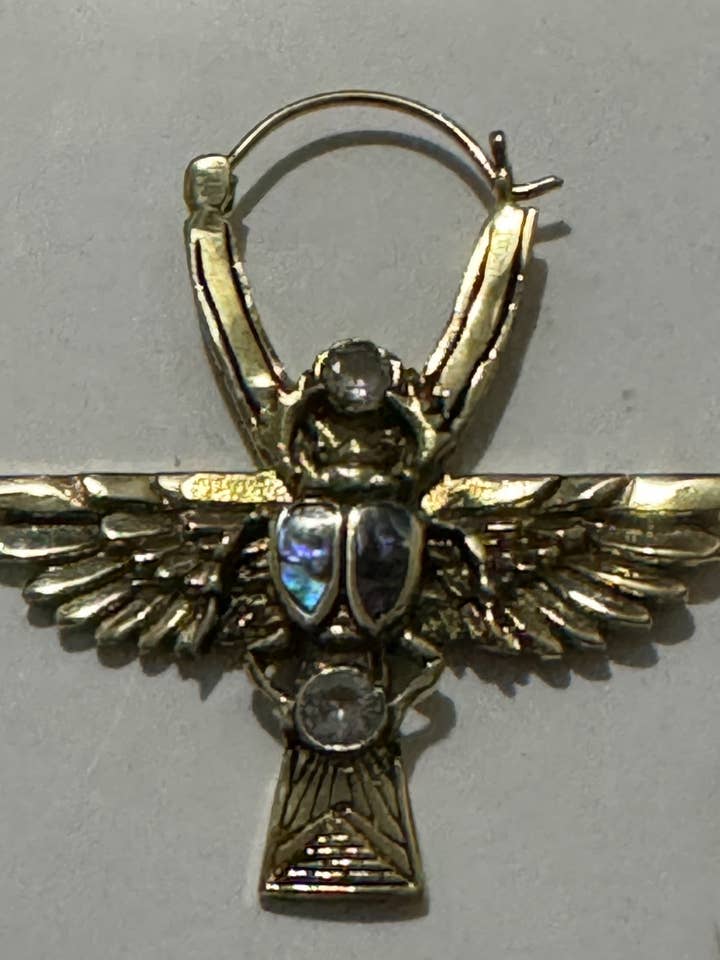 Brass Scarab Earrings for wholesale by The Curator