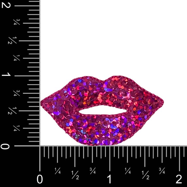 Wholesale Applique - Wholesale Patch - Hot Pink Sequin Lips, Fashion, Beauty, Iron on Patch1