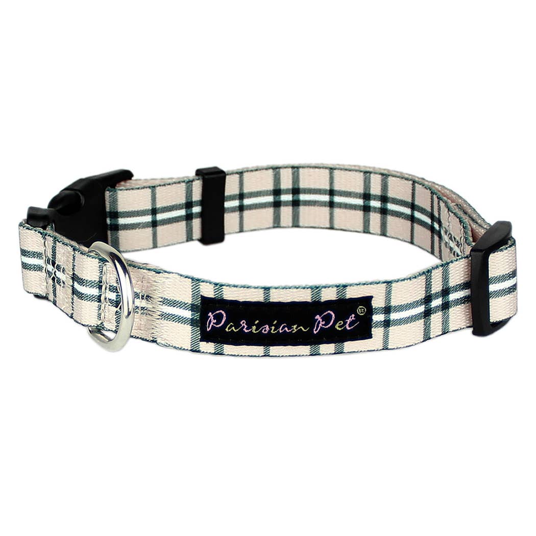 Parisian Pet® - Wholesale Pet Collar - Dog - Scottish Plaid Collar Khaki – Elegant Adjustable Collar1