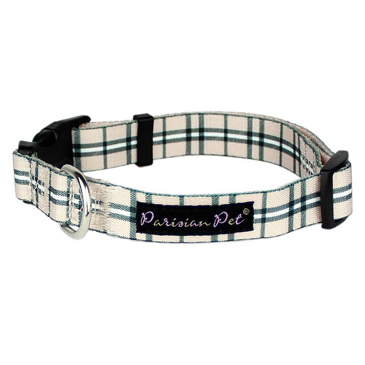 Parisian Pet® - Wholesale Pet Collar - Dog - Scottish Plaid Collar Khaki – Elegant Adjustable Collar1