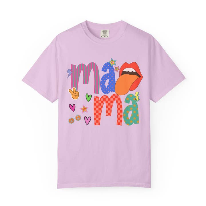 T-shirt graphique Mama — Design pop art rétro coloré pour la vente par Apparel Crush