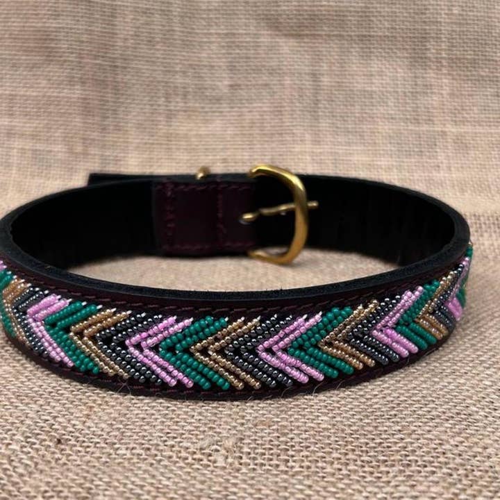 MAASAI CHIEF - Wholesale Pet collar – Dog - Chevron: Handmade Beaded Maasai Dog Collar, African Dog Collar1