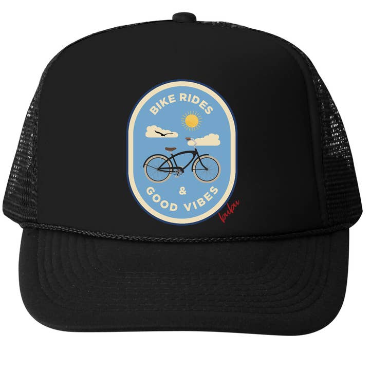 Bike Rides & Good Vibes Trucker Hat (multiple colors) for wholesale by Bubu