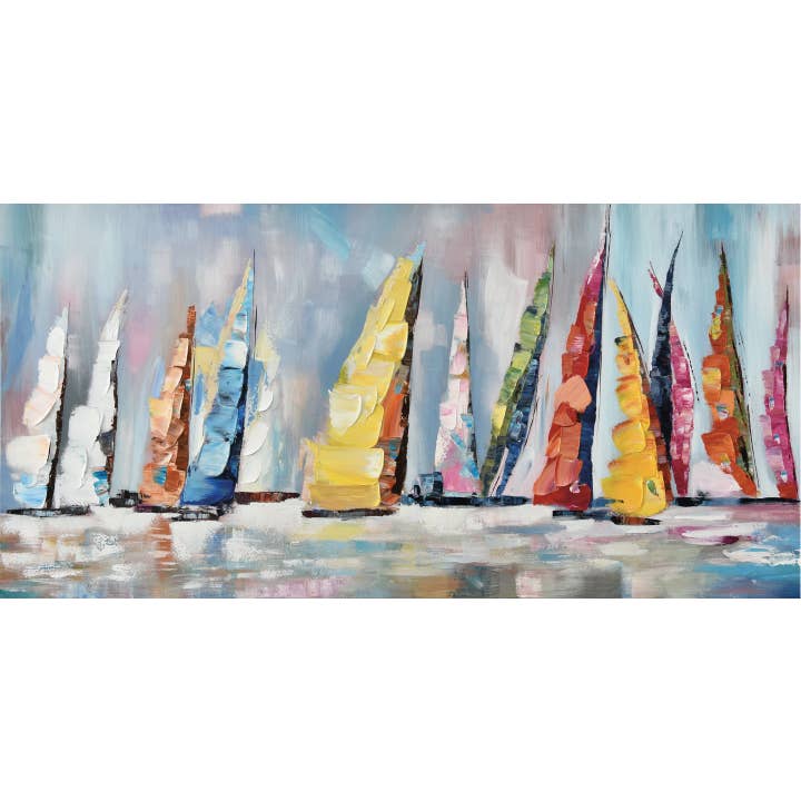 Cuadro pintado a mano «Nuevas rutas 140x70" para venta al por mayor de AGAVE S.R.L.