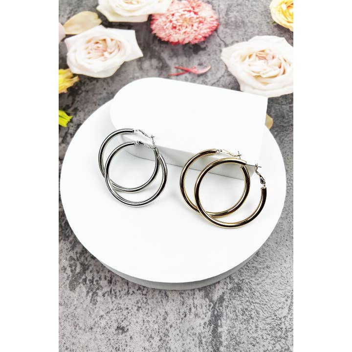JHP Collection - Wholesale Hoop Earrings - 2 INCHES HOLLOW ROUND HOOP EARRING