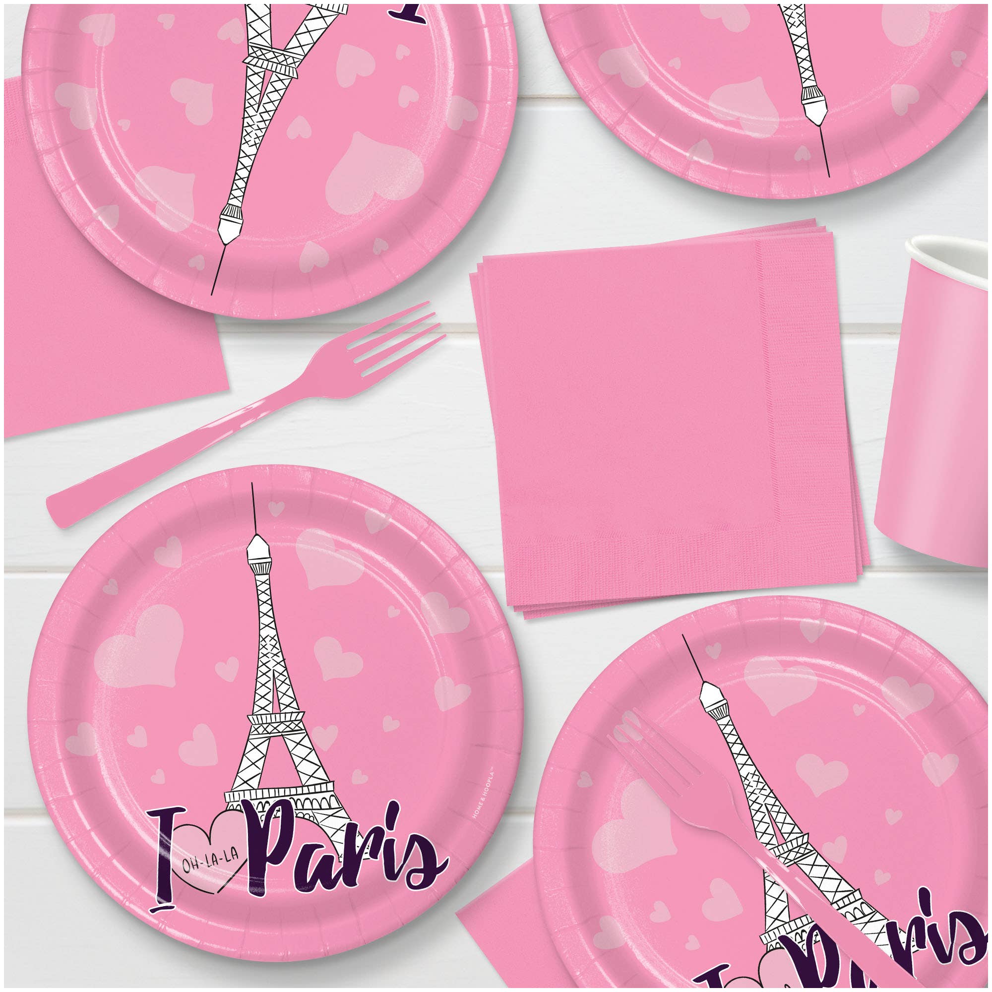 Home & Hoopla - Wholesale Disposable Plate - Paris Theme Party Dessert Plate (16ct)3